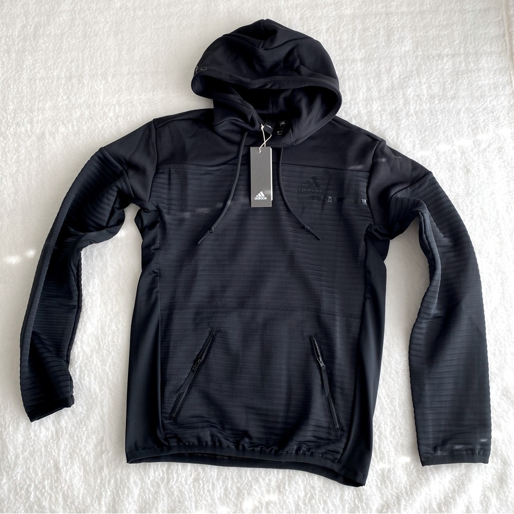 Adidas Men's adidas COLD.RDY Sweatshirt Hoodie Multi Sport, Zip Pocket, Black, S